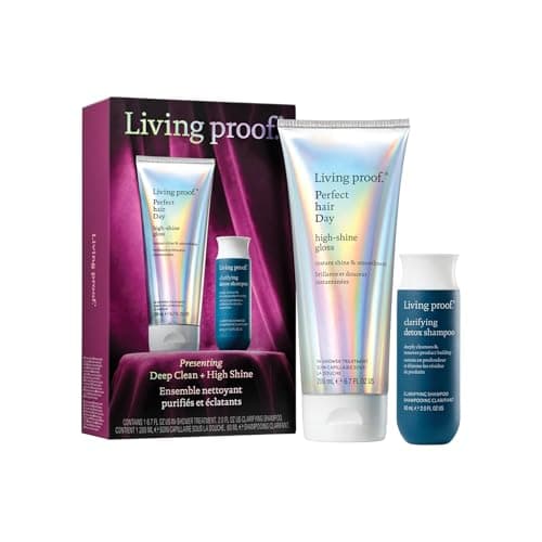 Image of Living Proof Deep Clean + High Shine Limited Hair Gift Set | High-Shine Gloss + Travel Clarifying Detox Shampoo | Purify + Shine | Silicone Free