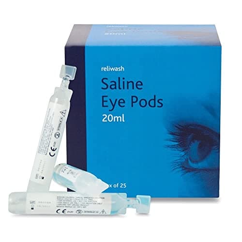 Image of Reliance Medical Reliwash Sterile Saline Eye Wash Solution Pods - 1 x 25 x 20ml First Aid Eyewash Drops - Contains Sodium Chloride