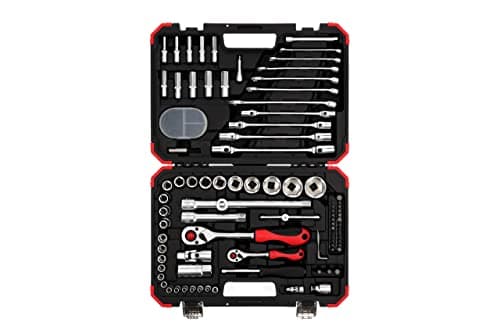 Image of GEDORE R46003092 Steckschl.Satz 1/4+1/2 92tlg red Spanner, 92 Pieces, with Reversible Ratchets, Socket Wrench and bit Set, Zoll