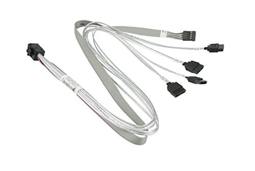 Image of Supermicro CBL-SAST-0616 50cm Mini-SAS HD to 4x SATA Internal Cable w/ 50cm SB