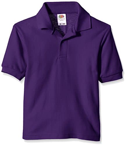 Image of Fruit of the Loom Unisex Kids 65/35 Short Sleeve Polo Shirt, Purple, 12-13 Years (Manufacturer Size:34)