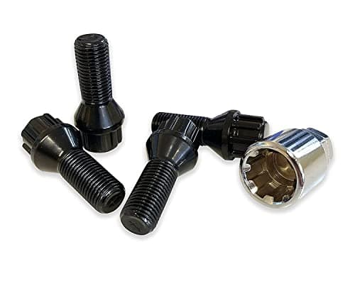Image of BIMECC M12x1.5 Locking Wheel Bolts/Nuts - Black - 60 Degree - BMW 1 Series 2007-2013 E81 E82 E87 E88 / 3 Series 1990-2011 E46 E90 / 5 Series 1995-2010 E60 E61