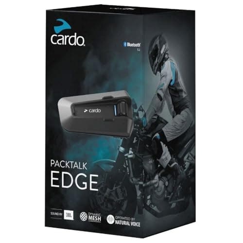 Image of Cardo PACKTALK Edge Motorcycle Bluetooth Communication System Headset Intercom - Dual Pack, Black