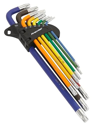 Image of Sealey Ak7194 Trx-Star Key Set 9Pc Colour-Coded Extra-Long