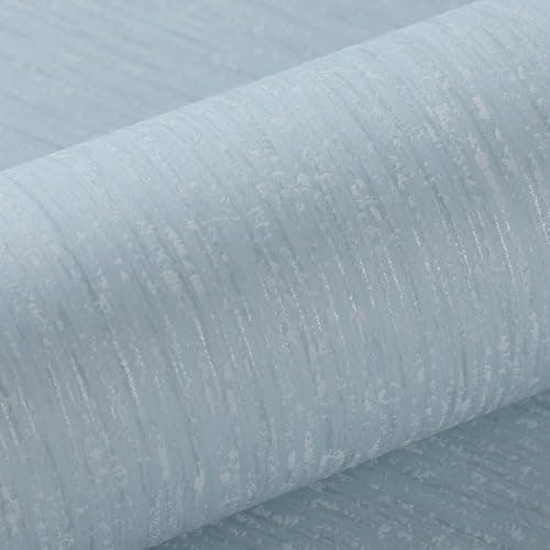 Image of Trafagala Light Blue Wallpaper Striped Textured Wallpaper for Bedroom Adults Girls Boys Living Room Hallway and Stairs Wall Paper Roll
