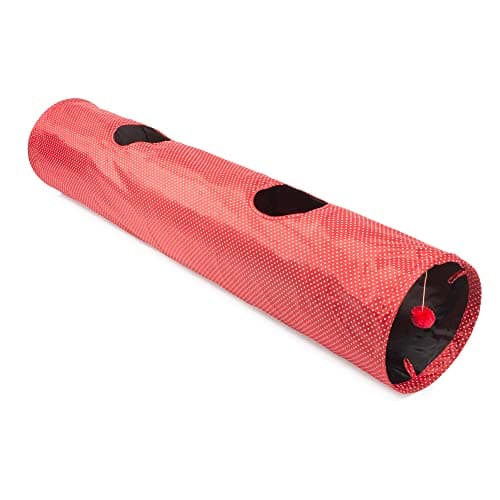 Image of Ancol Red Polka Dot Cat Tunnel