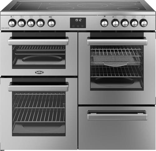 Image of Belling Cookcentre 100E 100cm Electric Range Cooker with Ceramic Hob - Stainless Steel - A/A Rated