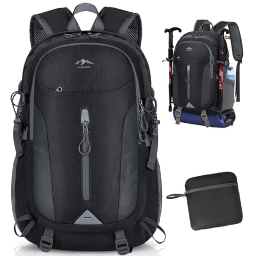 Image of RAINSMORE Hiking Backpack 40L Lightweight Foldable Rucksack for Men Women Water Resistant Backpack Durable Packable Travel Daypack for Camping Climbing Walking Mountaineer Sports Outdoor