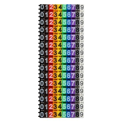 Image of Wire Numbering Marker Plastic, Snap-on Design Cable Marker Tubes, 0~9 Digital Number Tube Wire Number Label Tube, Cables Numbering Kit for Marking The Color-Coded Cable (150Pcs 1.5mm²)