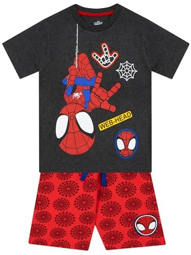Image of Marvel Spiderman Tshirt And Shorts | Spidey And His Amazing Friends Clothes | Boys Outfits & Clothing Sets | Grey 4-5 Years