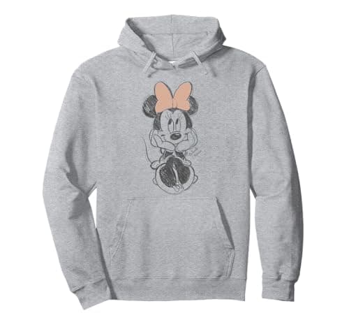 Image of Disney Minnie Mouse Classic Sketch Cute Vintage Portrait Pullover Hoodie