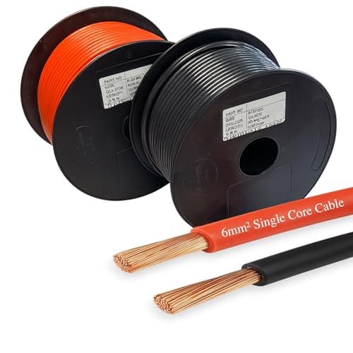 Image of MKGT Single Core 50 AMP Rated 6mm² Stranded Copper Cable 12v 24v Thin Wall Wire (Red, 5M Coil)