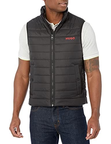 Image of HUGO Men's Stand Collar Puffer Jacket, Black, Medium