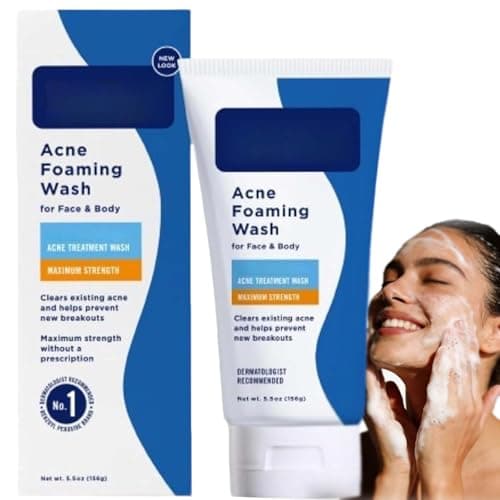 Image of Acne Foaming Cleanser, Gentle Hydrating Face Wash with Hyaluronic Acid, Fragrance-Free for Sensitive, Oily & Dry Skin, Improve the Appearance of Acne-Prone Skin