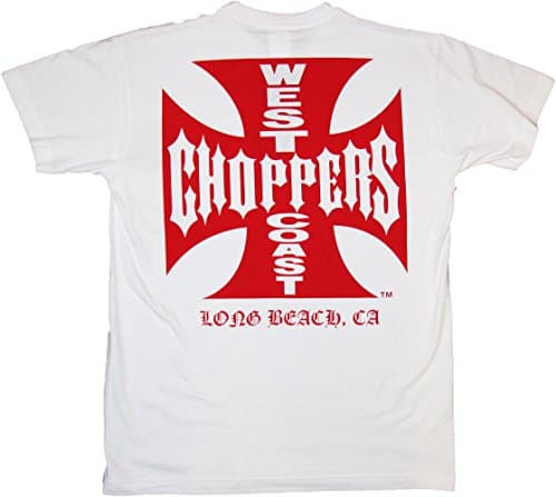 Image of West Coast Choppers OG Classic Men's Short-Sleeved T-Shirt Black, Regular/Regular Fit, White/Red, XXL