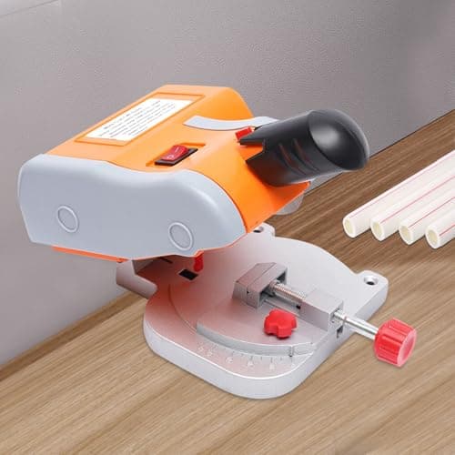 Image of Mini Cut Off Saw, 90W Bench-Top Mitre Cutter for Wood Plastic Soft Metal, 0-45° Angle Guide Hss Blade up to 7800Rpm, Compact 3.9Lb Hobby Tool for Craft Workshop Auto Parts Lab, DIY Maker Gift
