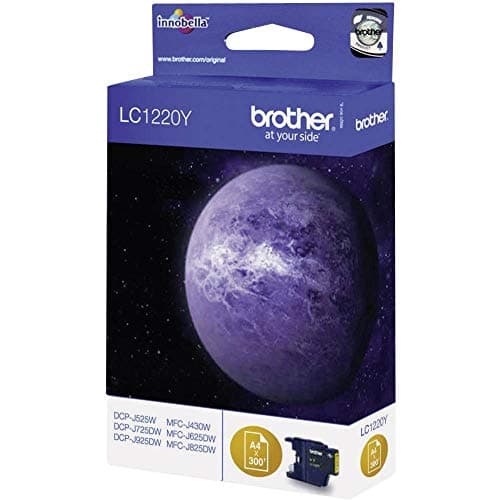 Image of Brother LC-1220Y Inkjet Cartridge, Yellow, Single Pack, Standard Yield, Includes 1 x Inkjet Cartridge, Brother Genuine Supplies