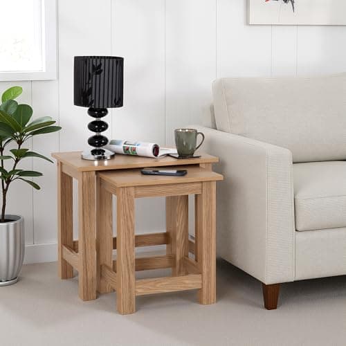 Image of Seconique Tessa Nest Of 2 Tables in Natural Oak Effect