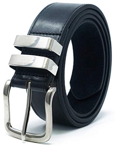 Image of Ossi 38mm Black Belt with Double Loop for Men - Large