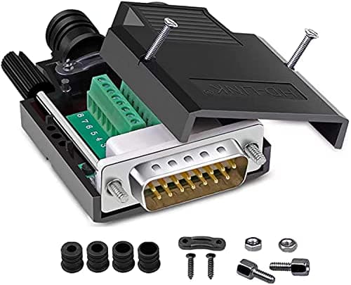 Image of PENGLIN DB15 Solderless Connector Male RS232 D-SUB Serial Adapters, 16mm thinner 15 Pins Solderfree Breakout Board Connector with Case Accessories