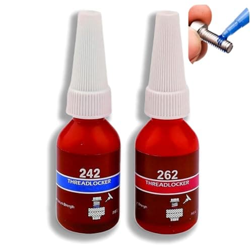 Image of Thread Lock Blue & Red,10ml Medium & High Strength Thread Locking Adhesive Kit,Oil Resistant Prevent Nuts, Bolts,Screws from Loosening with Permanent Lock & Seal,for Metal Fasteners & Heavy Duty