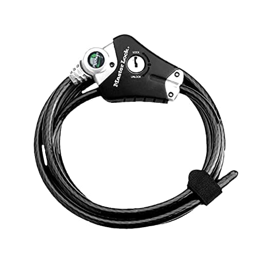 Image of MASTER LOCK Security Cable with Key Lock [Adjustable Locking Cable from 30 cm to 1,8 m] [Python] 8428EURDPRO - Best Used to Secure Sport Equipment, Tools and Outdoor Furnitures
