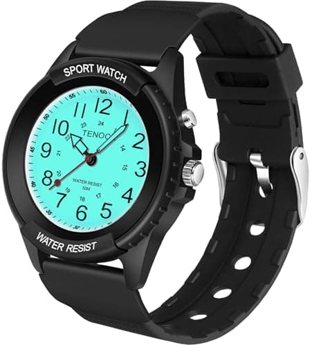 Image of TENOCK 50M Waterproof Watch for Women Men with Night Light Ladies Analogue Quartz for Nurse Sporty Watch for Fashionable Casual Matching or Sports Activity (Black)