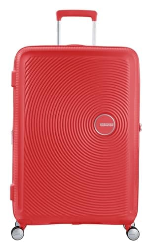 Image of American Tourister Soundbox - Hard Shell Suitcase 77 cm Large - Trolley Suitcase with 4 wheels, TSA Lock, Expandable & Light - 97/110 L - Red (Coral Red)