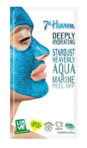 Image of 7th Heaven Stardust Heavenly Aquamarine Peel-Off Coconut Clay Face Mask to Remove Blackheads, Hydrate and Nourish for Ultra Clean, Glowing Skin - Ideal for Normal, Combination and Dry Skin 10ml
