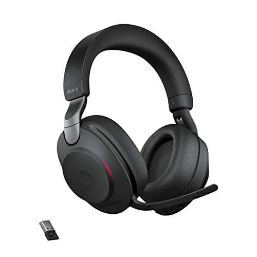 Image of Jabra Evolve2 85 Wireless PC Headset – Noise Cancelling UC Certified Stereo Headphones With Long-Lasting Battery – USB-A Bluetooth Adapter – Black