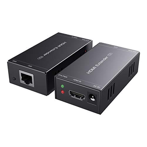 Image of PWAYTEK HDMI Extender 1080p@60Hz, 3D, Over Single Cat5e/Cat6/Cat 7 Cable Full HD Uncompressed Transmit Up to 164 Ft(50m), EDID and POC Function Supported (Transmitter and Receiver)
