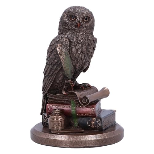 Image of Nemesis Now An Owl’s Tale Bronze Figurine 14.5cm – Wise Owl on Books Resin Ornament
