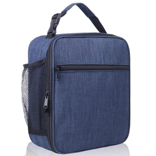 Image of TIECHI Insulated Lunch Bag with Side Mesh Pocket, Thermal Lunch Bag for Men Adults, Water-Resistant Leakproof Cool Bag for Work/School/Picnic/Outdoor(Blue)