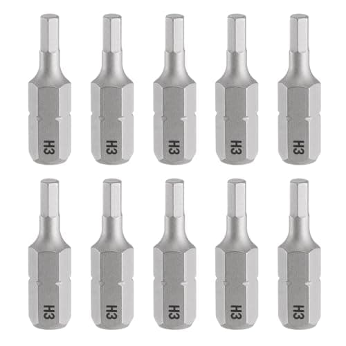 Image of sourcing map 10pcs H3.0 Hex Screwdriver Bit 1/4" Hex Shank 25mm/1" Length Magnetic Hexagon Head S2 Steel Screw Driver Bit