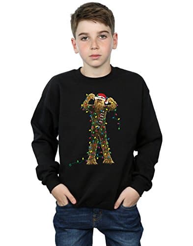 Image of Star Wars Boys Chewbacca Christmas Lights Sweatshirt 3-4 Years Black