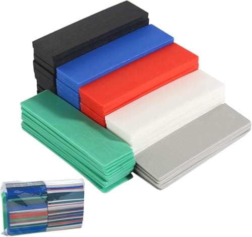 Image of 90 PCS Packers, 28mm x 100mm Flat Plastic Glazing Packers (1-6mm), Window Packers, Spacers, Plastic Packers, Shims for DIY, Home Improvement, Window, and Door Frame Installations (Mixed Pack of 90)
