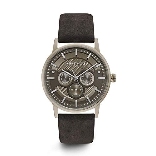 Image of Kenneth Cole New York Men's Quartz Stainless Steel and Leather Casual Watch, Color:Black (Model: KC15203002)