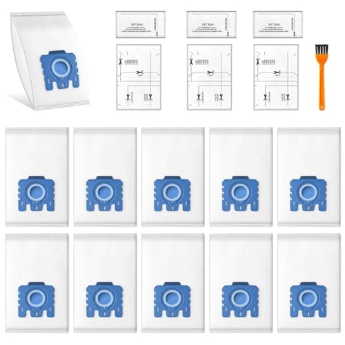 Image of Zeeorymn 10 Pack GN 3D Efficiency Dust Bags for Miele Hoover GN Vacuum Cleaner-Fits for Classic C1 Complete C2 Complete C3,S2 S5 S8 Series with 3 Motor Protection,3 Exhaust Filters,1 Cleaning Brush