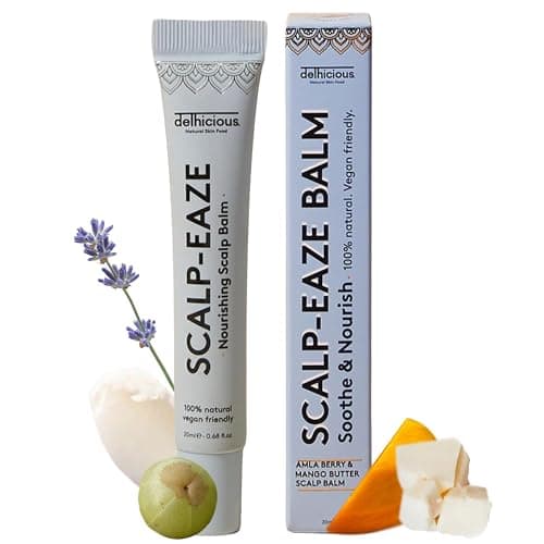 Image of Delhicious Dry Itchy Scalp Treatment Moisturiser Balm - Amla Hair Oil, Shea & Mango Butter - Psoriasis & Dry Scalp Serum - SLS Free, Natural, Vegan, Ayurveda - 20ml