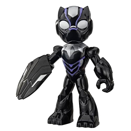 Image of Iron Man and His Awesome Friends Marvel Black Panther Action Figure – 22.8 cm (9 Inch) Oversized Toy with Accessory, Ages 3+