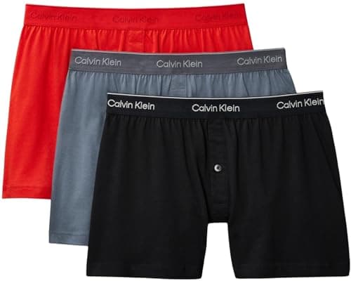 Image of Calvin Klein Men's Boxer Trad 3PK 000NB4005A Boxer, Red (Turbulence/Adrenaline Rush/Black), S