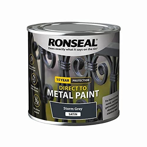 Image of Ronseal Direct to Metal Paint Storm Grey Satin 250ml