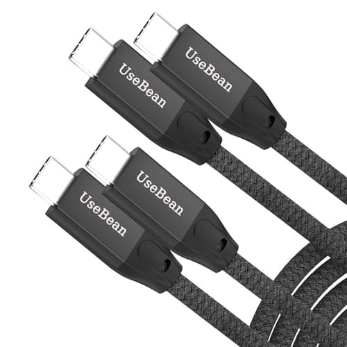 Image of UseBean USB C to USB C Cable 100W 0.5M(2 Pack), USB C 3.2 Gen 2X2 20Gbps Data Transfer 4K@60Hz Video Display Type-C PD Charger Cord, for iPhone 15 Pro Max, MacBook Pro, iPad Pro, Galaxy S24/S23