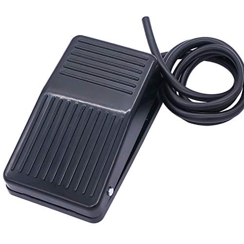 Image of mxuteuk Foot Switches 10A 250V AC Momentary Foot Pedal Control Switch SPDT NO NC Electrical Power Nonslip Plastic Foot Pedal Switch Handsfree Black Foot Switch with 1M Cable for CNC Industrial TFS-1