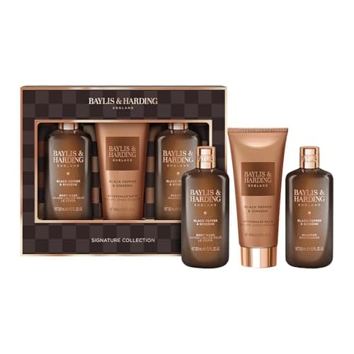 Image of Baylis & Harding Black Pepper & Ginseng Men's Luxury Bathing Trio Gift Set - Vegan Friendly