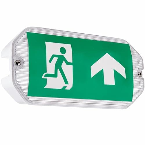 Image of National Lighting Sight ECO Outdoor Lights - Outdoor Emergency Maintained & Emergency Non-Maintained Bulkhead - LED Bulkhead with Emergency Exit Sign - IP65 Weatherproof Bulkhead Lights
