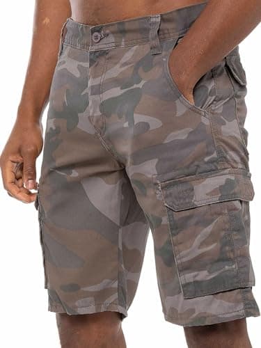 Image of BRAND KRUZE Mens Shorts Cargo Combat Camouflage Summer Casual Cotton Half Pants KZS116 Grey 36