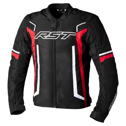Image of RST Pilot Evo Mens Textile Jacket Motorcycle Motorbike Biker Rider Sports Racing CE Approved Jacket (Black/Red/White,40)