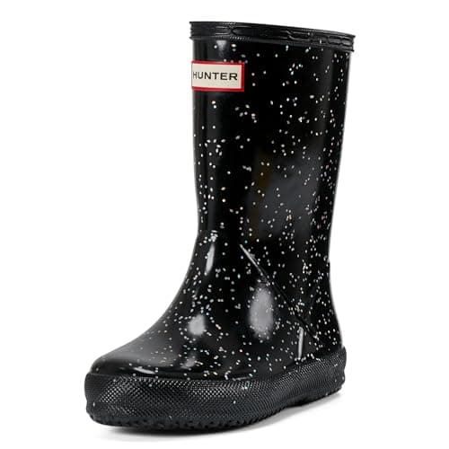 Image of HUNTER - Original First Class Unisex Giant Glitter Wellington Boots (Toddler/Little Kid), Black (2), 15.5 cm