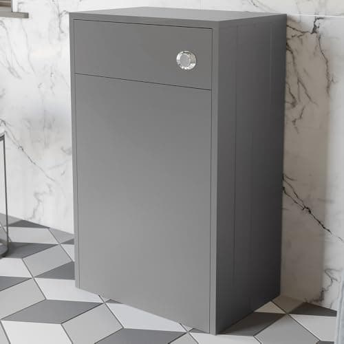 Image of BAYSTONE® 500mm Bathroom Back to Wall BTW Toilet WC Cloakroom Furniture Unit Only, Freestanding Traditional, Matt Grey